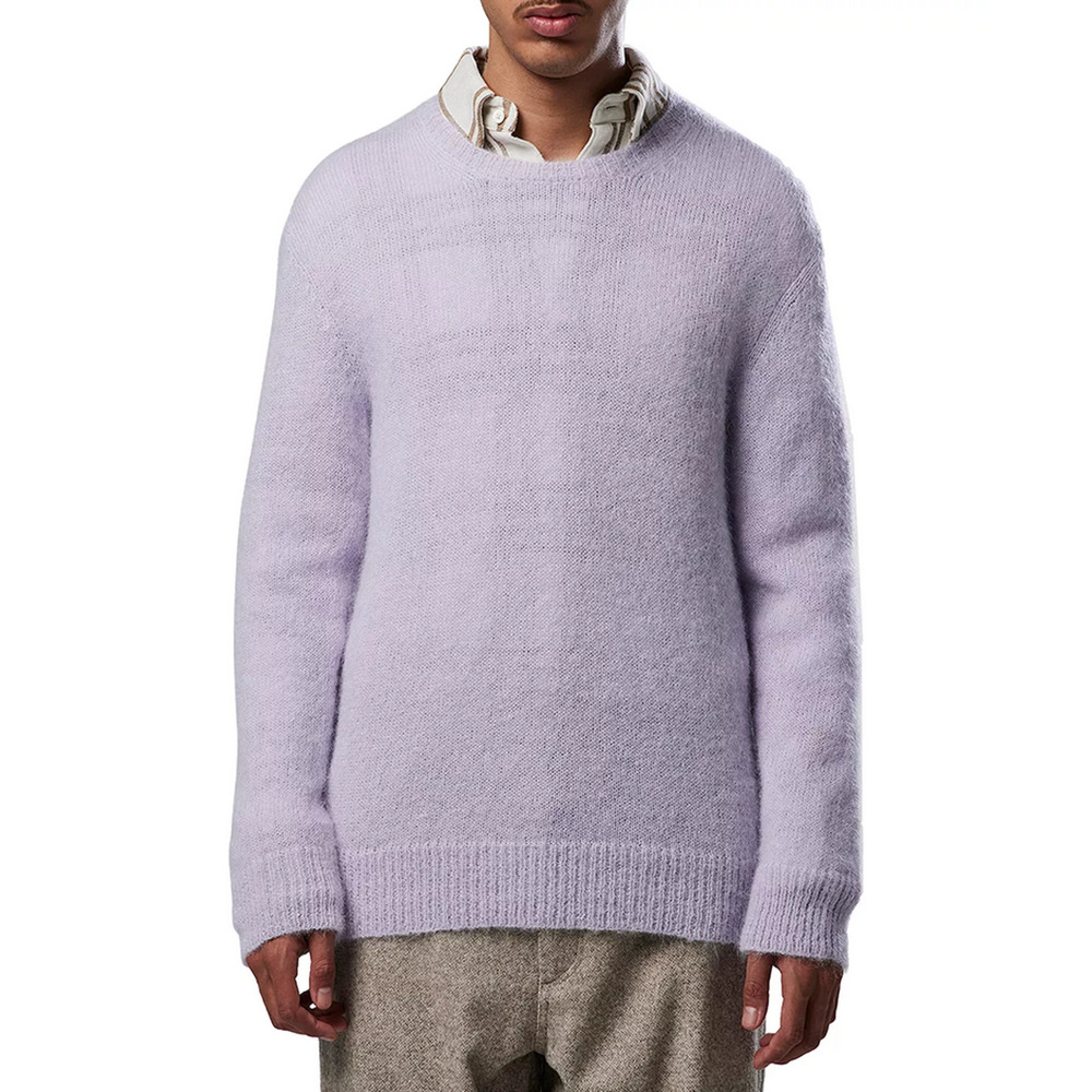 NN07 Walther 6526 Solid Regular Fit Crewneck Sweater Purple Rose Size L 4140